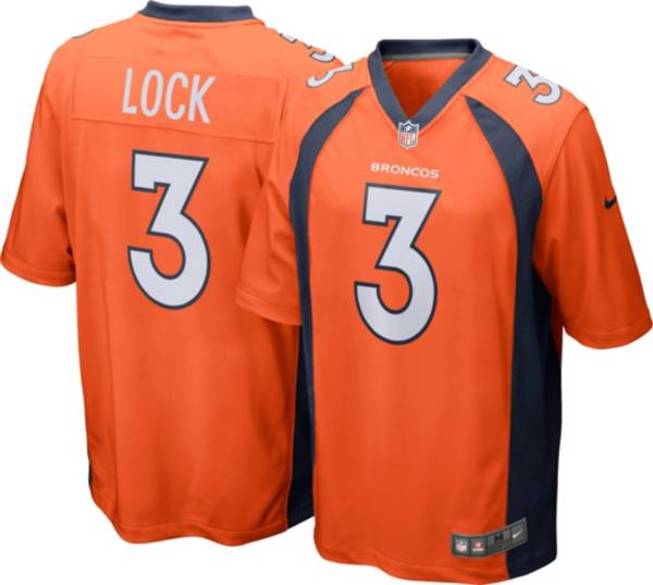 Nike Men's Denver Broncos Drew Lock #3 Orange Game Jersey
