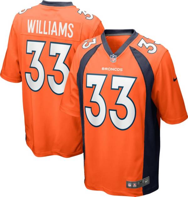 Nike Men's Denver Broncos Javonte Williams #33 Orange Game Jersey