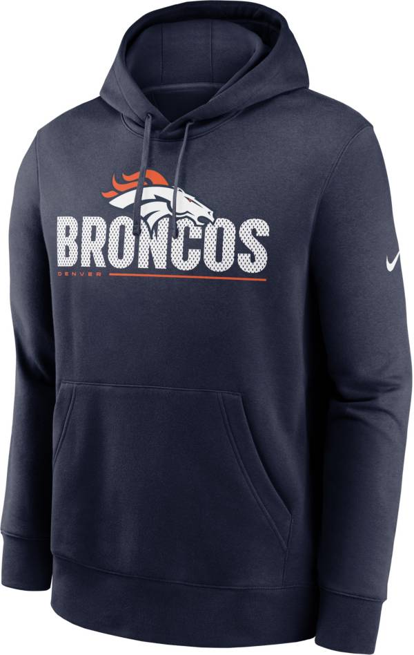 Nike Men's Denver Broncos Impact Club Navy Hoodie