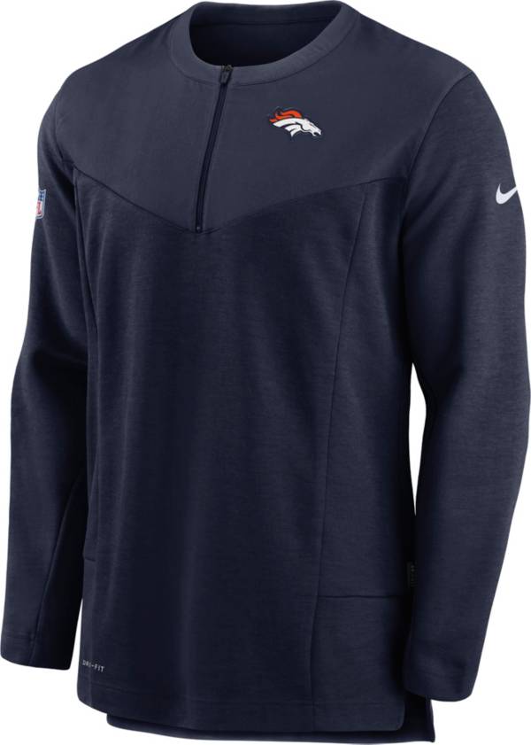 Nike Men's Denver Broncos Sideline Coach Half-Zip Navy Pullover