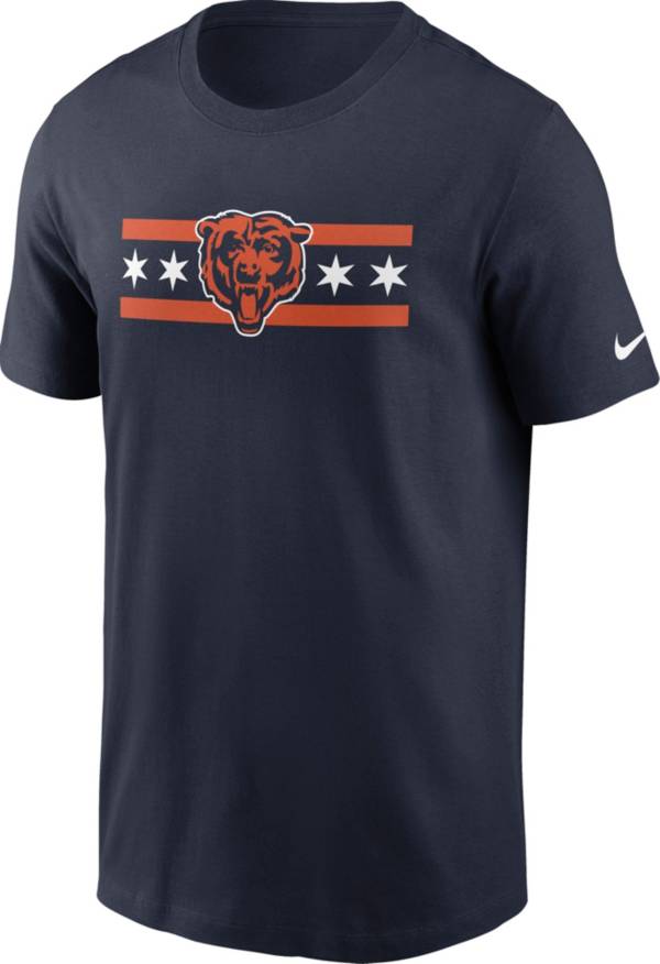 Nike Men's Chicago Bears Bear Flag Navy T-Shirt
