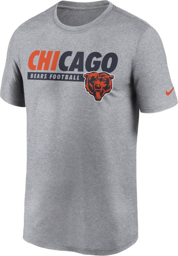 Nike Men's Chicago Bears Club Wordmark Legend Grey T-Shirt