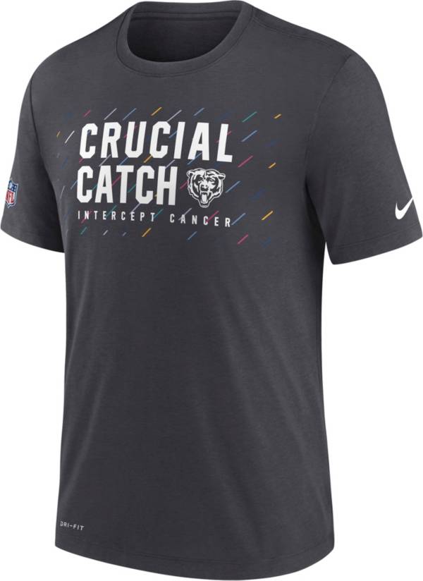 Nike Men's Chicago Bears Crucial Catch Anthracite T-Shirt