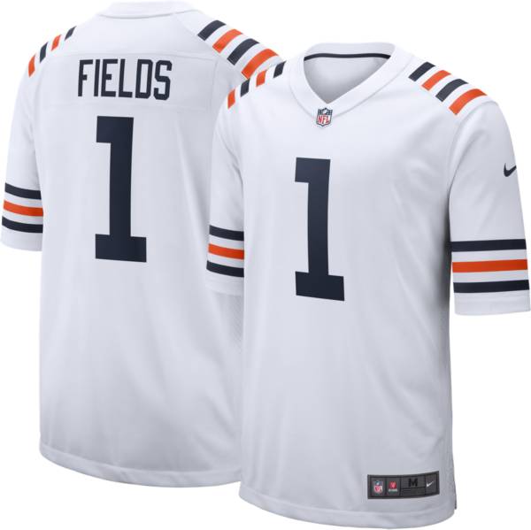 Nike Men's Chicago Bears Justin Fields #1 Alternate White Game Jersey