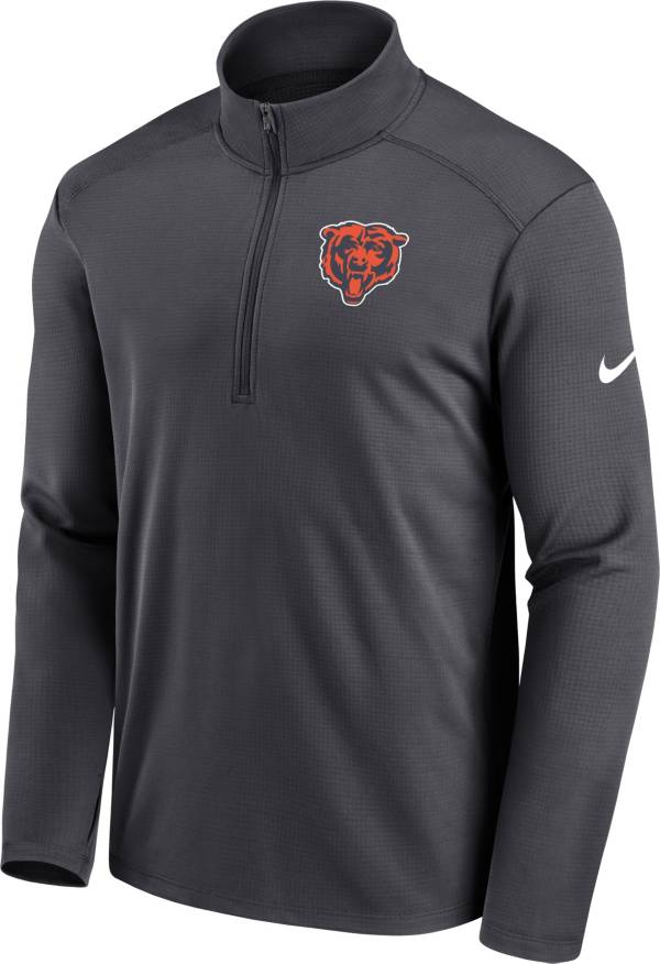 Nike Men's Chicago Bears Logo Pacer Grey Half-Zip Pullover