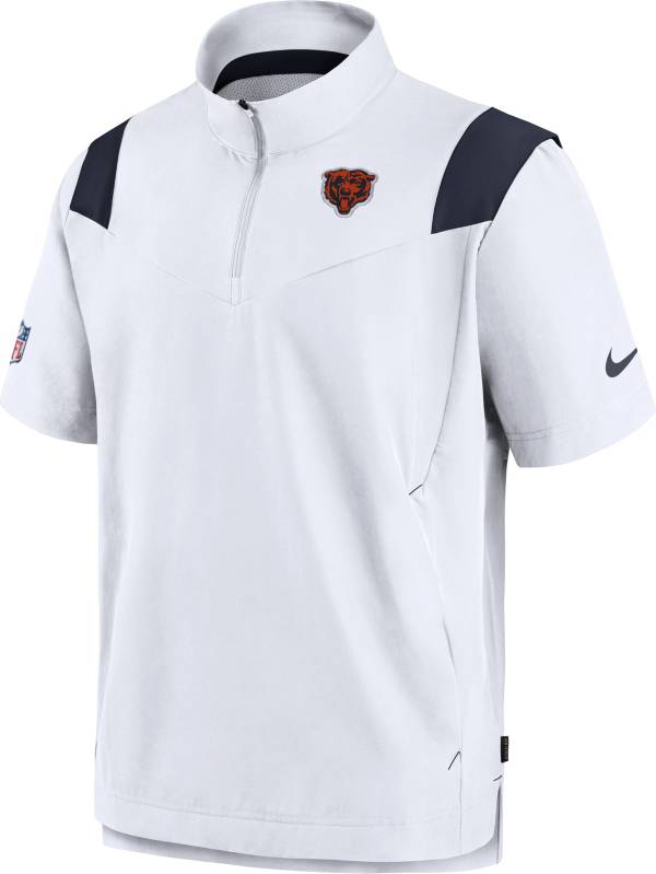 Nike Men's Chicago Bears Coaches Sideline Short Sleeve White Jacket