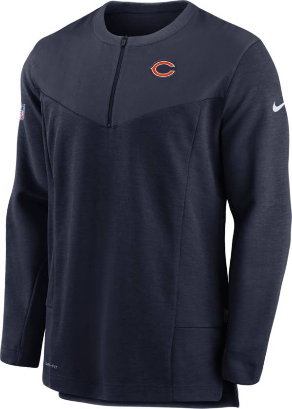 Nike Men's Chicago Bears Sideline Coach Half-Zip Navy Pullover