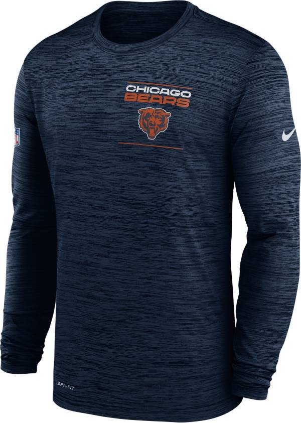 Nike Men's Chicago Bears Sideline Legend Velocity Navy Long Sleeve T-Shirt