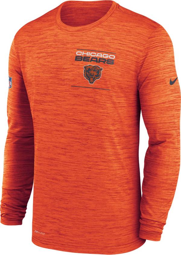 Nike Men's Chicago Bears Sideline Legend Velocity Orange Long Sleeve T-Shirt