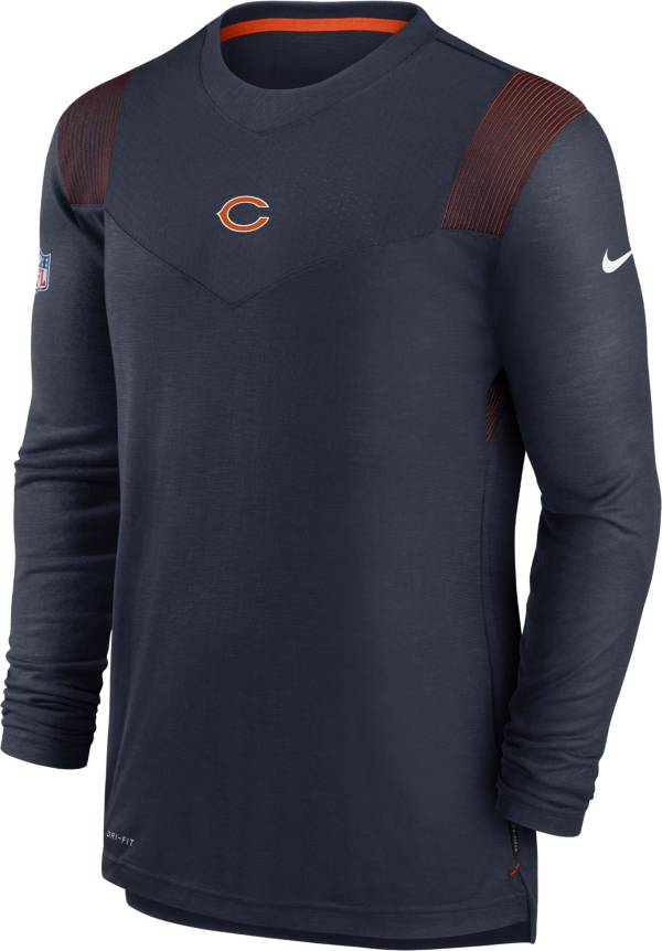 Nike Men's Chicago Bears Sideline Player Dri-FIT Long Sleeve Navy T-Shirt