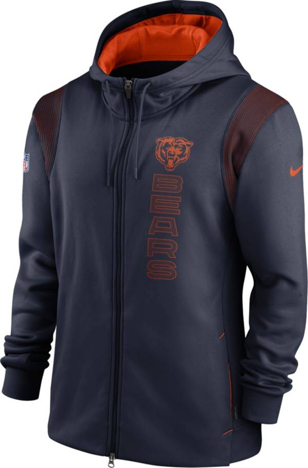 Nike Men's Chicago Bears Sideline Therma-FIT Full-Zip Navy Hoodie product image