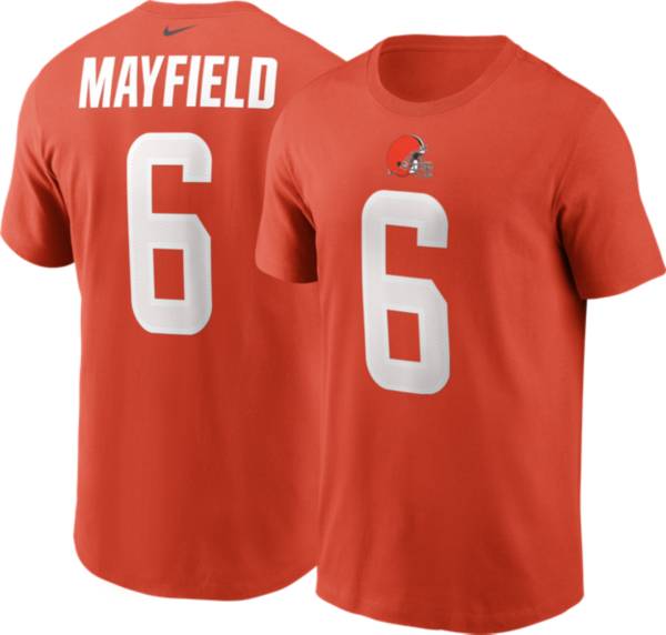 Nike Men's Cleveland Browns Baker Mayfield #6 Orange T-Shirt