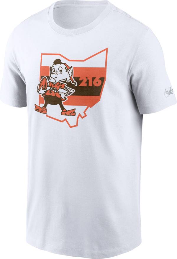 Nike Men's Cleveland Browns Brownie State White T-Shirt