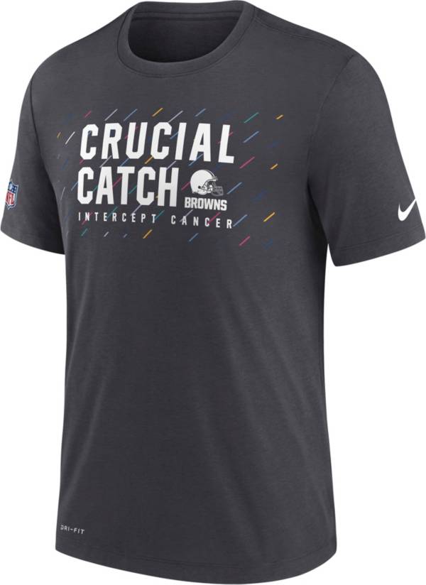Nike Men's Cleveland Browns Crucial Catch Anthracite T-Shirt