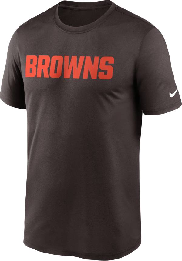 Nike Men's Cleveland Browns Legend Wordmark Brown Performance T-Shirt