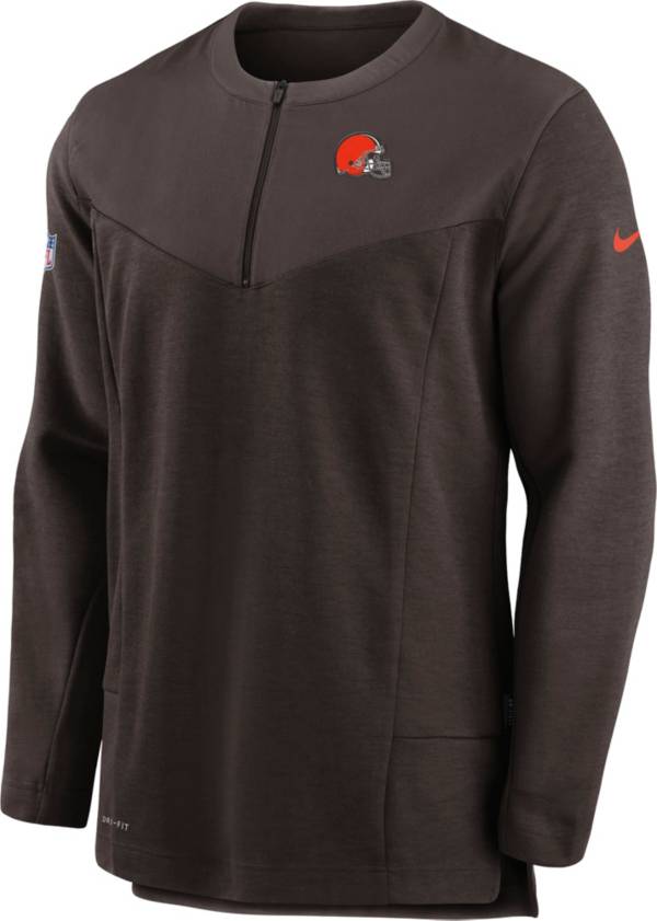 Nike Men's Cleveland Browns Sideline Coach Half-Zip Brown Pullover product image