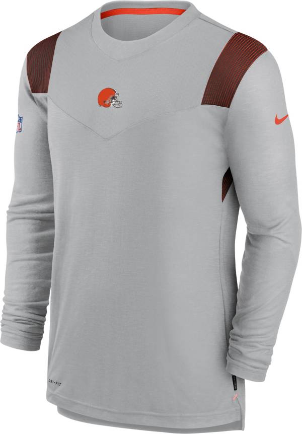 Nike Men's Cleveland Browns Sideline Player Dri-FIT Long Sleeve Silver T-Shirt product image