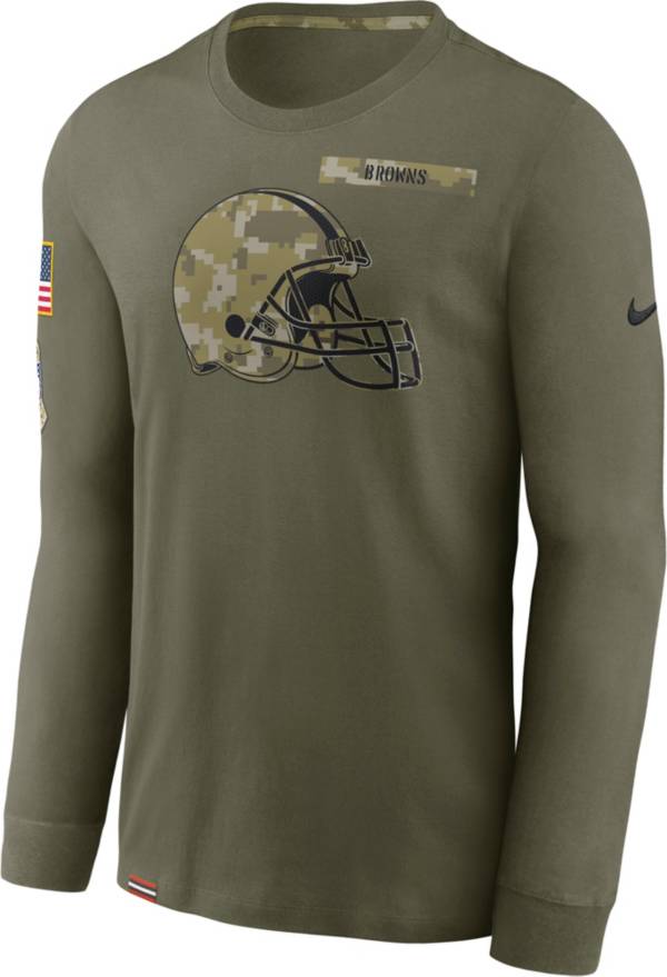 Nike Men's Cleveland Browns Salute to Service Olive Long Sleeve T-Shirt