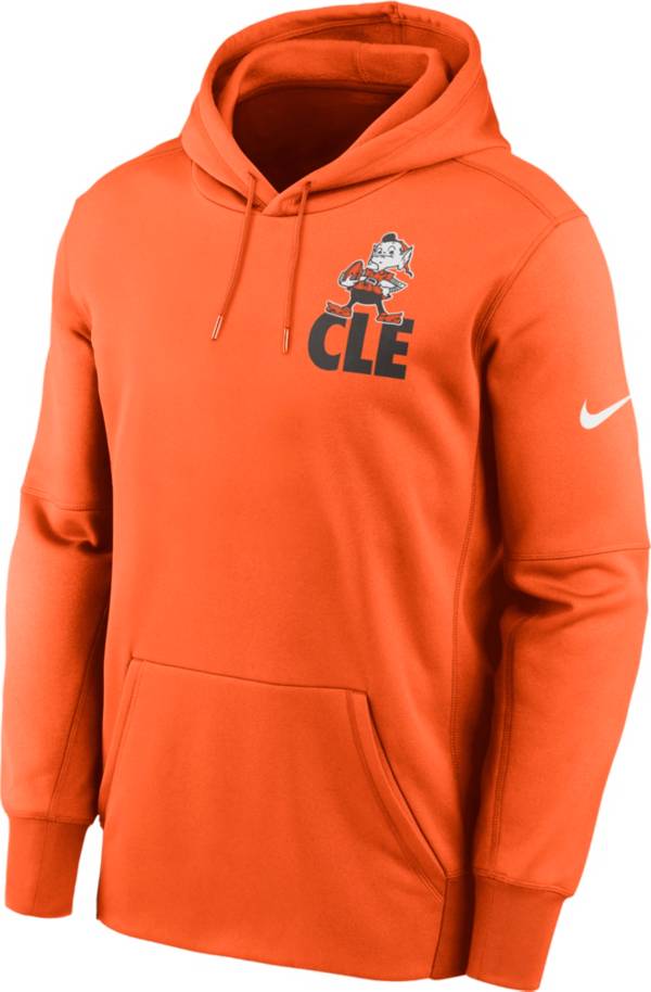 Nike Men's Cleveland Browns Logo Orange Therma-FIT Hoodie