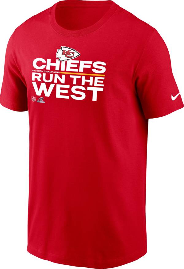 Nike Men's Kansas City Chiefs 2021 Run the AFC West Division Champions Red T-Shirt
