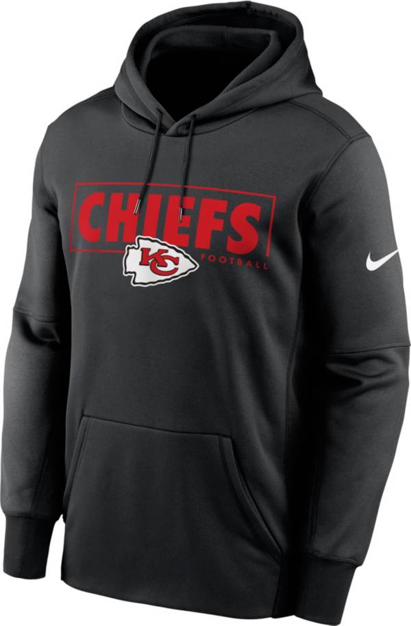 Nike Men's Kansas City Chiefs Left Chest Therma-FIT Black Hoodie product image