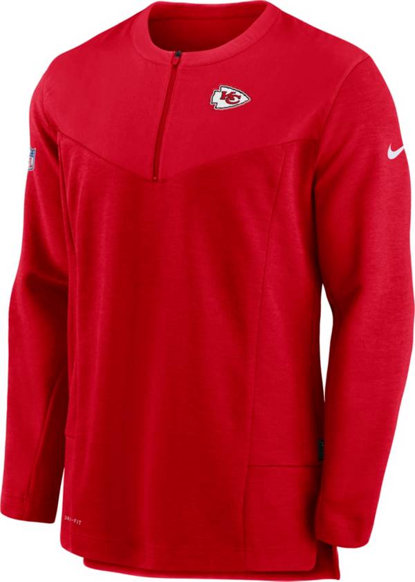 Nike Men's Kansas City Chiefs Sideline Coach Half-Zip Red Pullover