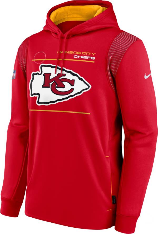 Nike Men's Kansas City Chiefs Sideline Therma-FIT Red Pullover Hoodie