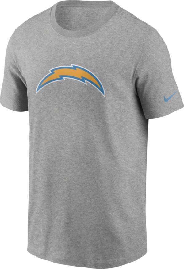 Nike Men's Los Angeles Chargers Logo Grey Cotton T-Shirt