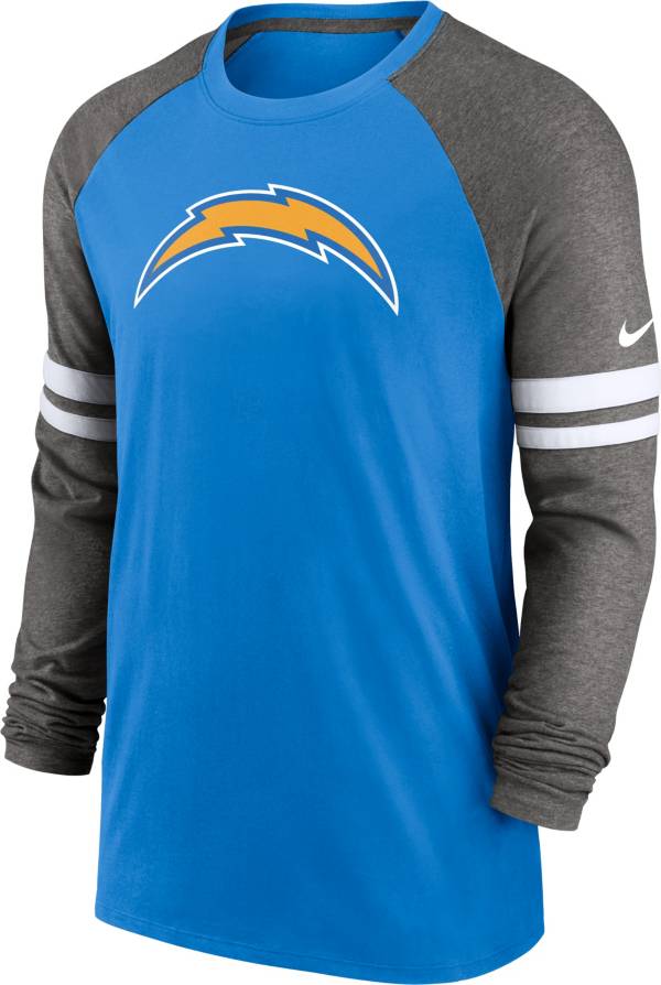 Nike Men's Los Angeles Chargers Dri-FIT Blue Long Sleeve Raglan T-Shirt
