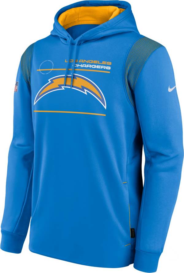 Nike Men's Los Angeles Chargers Sideline Therma-FIT Blue Pullover Hoodie