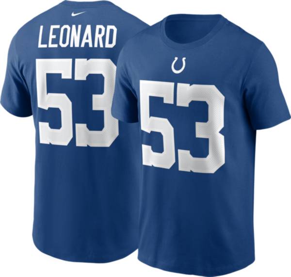 Nike Men's Indianapolis Colts Darius Leonard #53 Blue T-Shirt