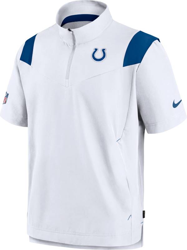 Nike Men's Indianapolis Colts Coaches Sideline Short Sleeve White Jacket