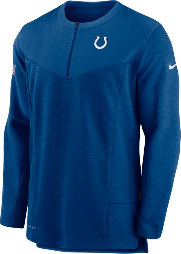 Nike Men's Indianapolis Colts Sideline Coach Half-Zip Blue Pullover