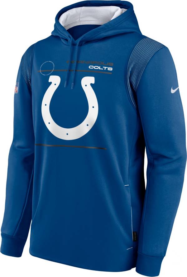 Nike Men's Indianapolis Colts Sideline Therma-FIT Blue Pullover Hoodie