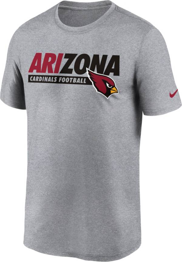 Nike Men's Arizona Cardinals Club Wordmark Legend Grey T-Shirt