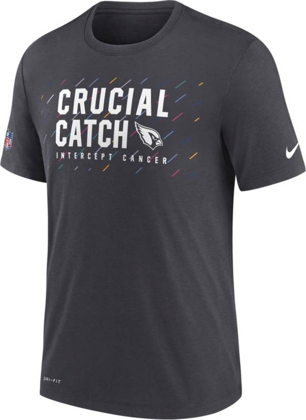 Nike Men's Arizona Cardinals Crucial Catch Anthracite T-Shirt