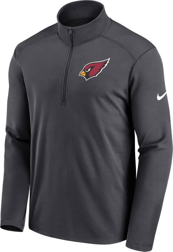 Nike Men's Arizona Cardinals Logo Pacer Grey Half-Zip Pullover
