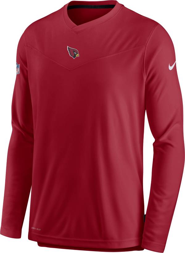 Nike Men's Arizona Cardinals Sideline Coaches Red Long Sleeve T-Shirt