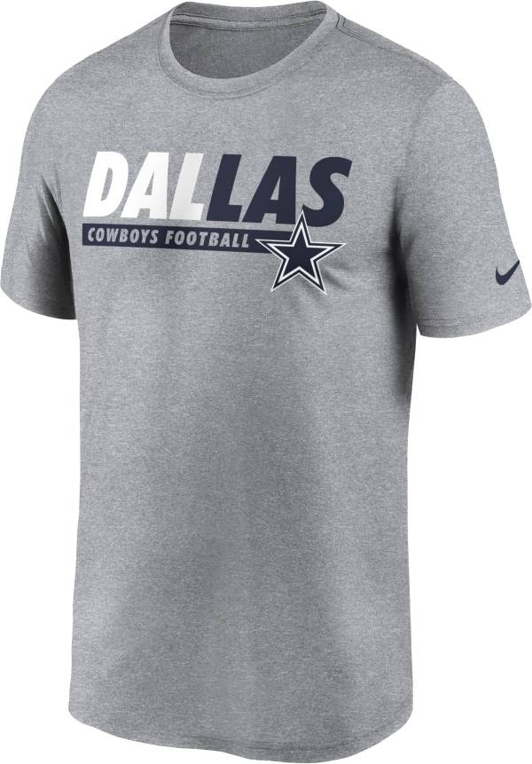 Nike Men's Dallas Cowboys Wordmark Legend Grey T-Shirt