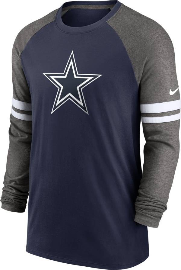 Nike Men's Dallas Cowboys Navy Dri-FIT Raglan Long Sleeve T-Shirt