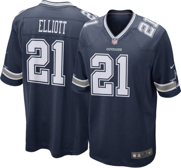 Nike Men's Dallas Cowboys Ezekiel Elliott #21 Navy Game Jersey