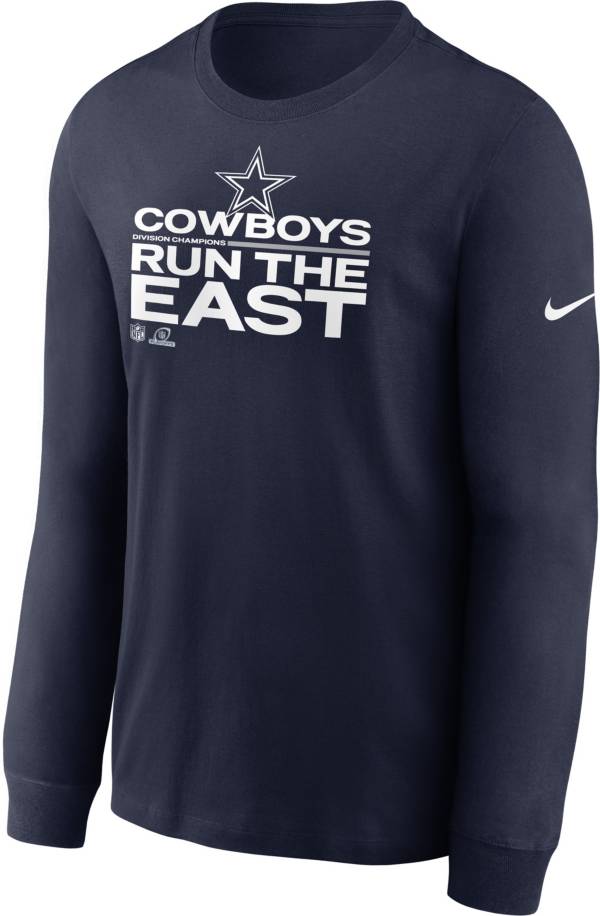 Nike Men's Dallas Cowboys 2021 Run the NFC East Division Champions Navy Long Sleeve T-Shirt