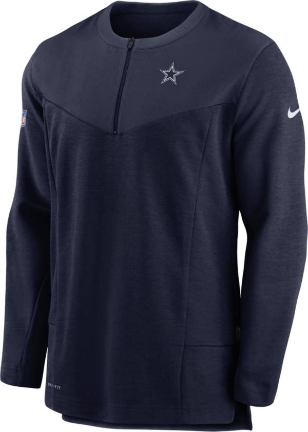 Nike Men's Dallas Cowboys Sideline Coach Half-Zip Navy Pullover