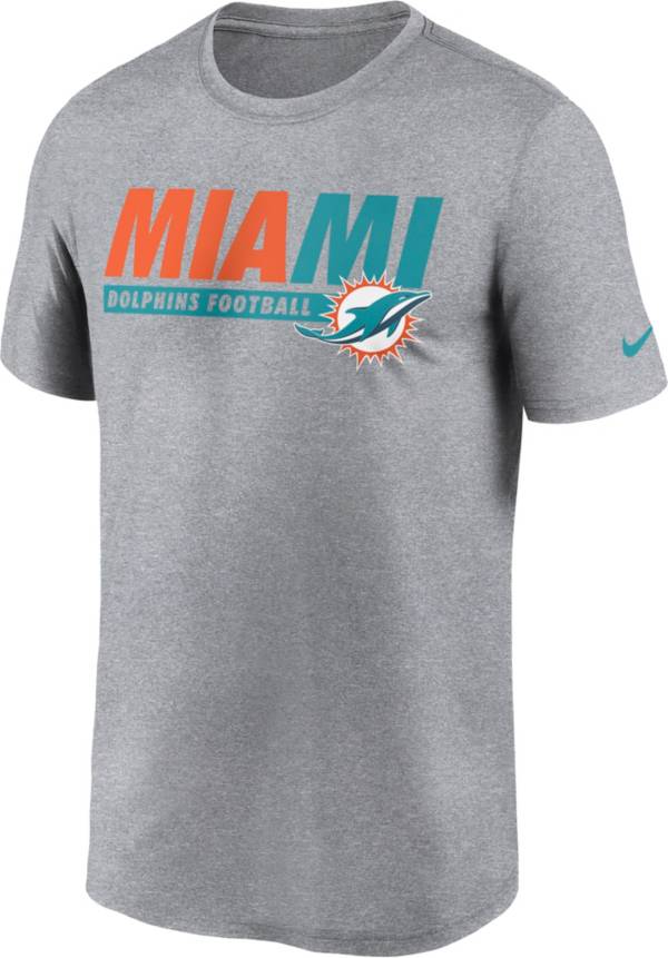 صندوق الغداء Nike Men's Miami Dolphins Club Wordmark Legend Grey T-Shirt صندوق الغداء