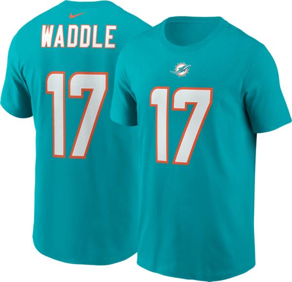 Nike Miami Dolphins Jaylen Waddle #17 Aqua T-Shirt