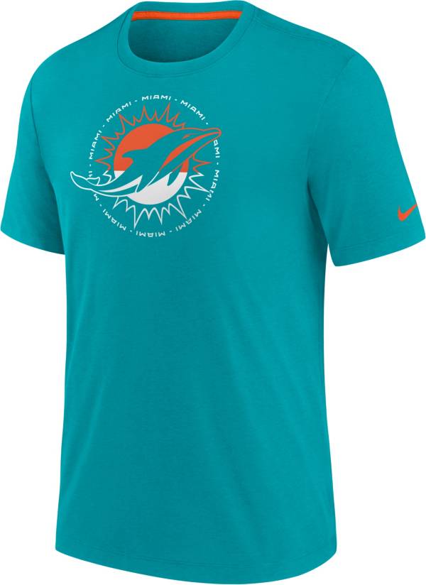 Nike Men's Miami Dolphins Impact Tri-Blend Aqua T-Shirt