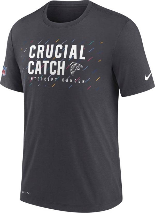 Nike Men's Atlanta Falcons Crucial Catch Anthracite T-Shirt