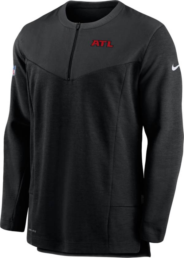 Nike Men's Atlanta Falcons Sideline Coach Half-Zip Black Pullover