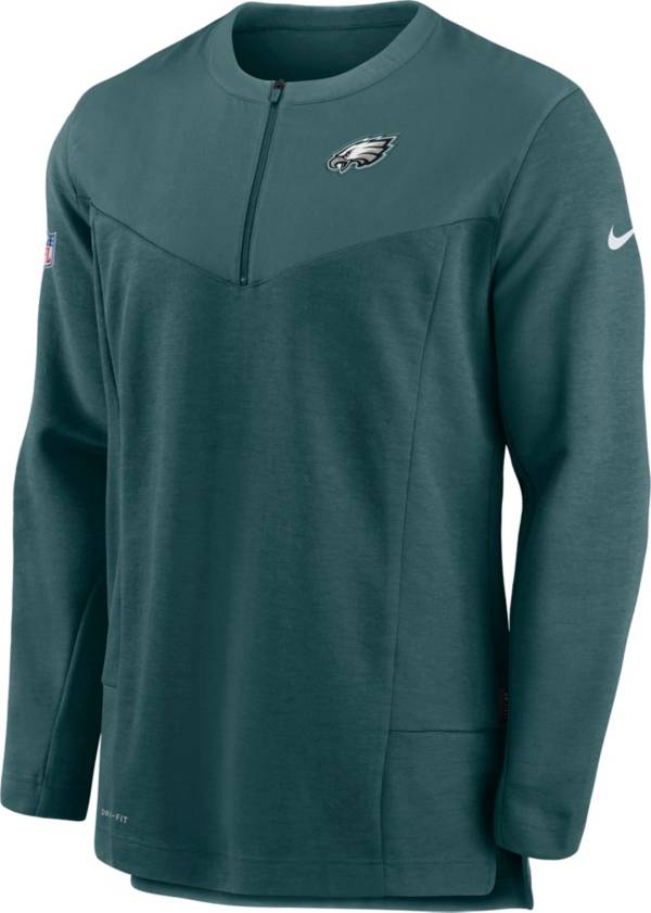 Nike Men's Philadelphia Eagles Sideline Coach Half-Zip Teal Pullover