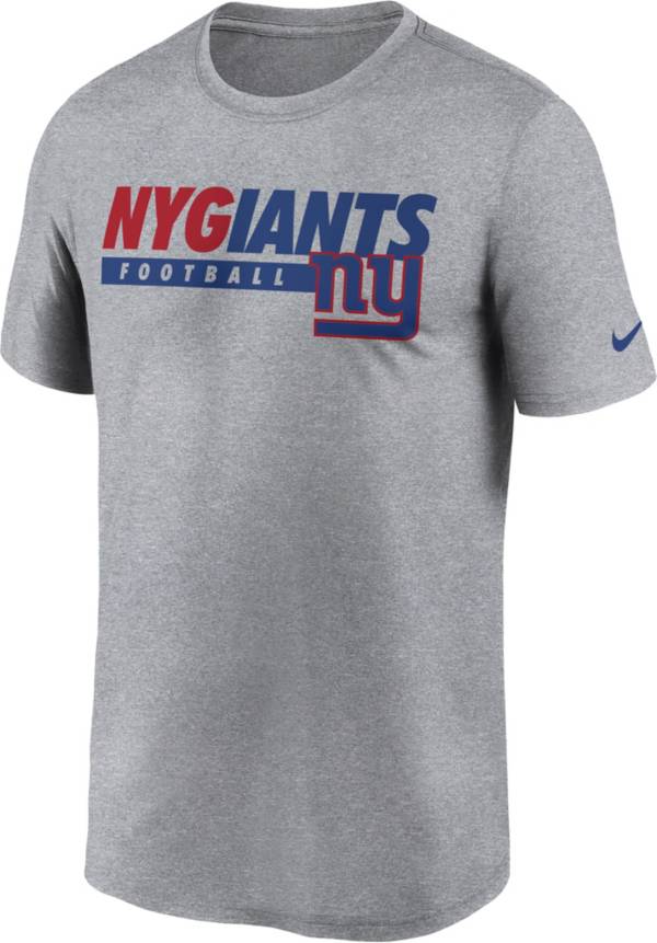 Nike Men's New York Giants Club Wordmark Legend Grey T-Shirt